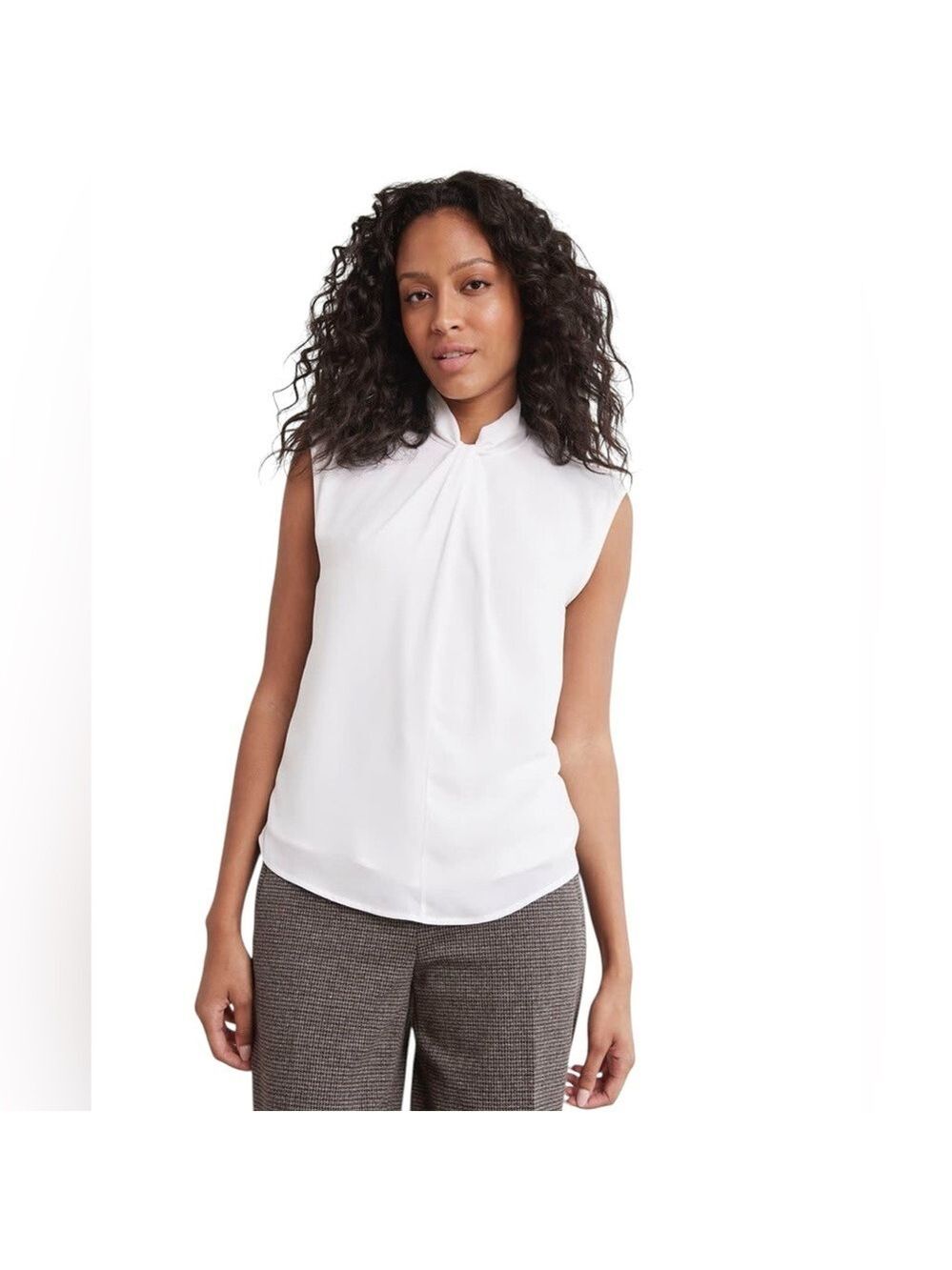 RW&Co. White Sleeveless Blouse Women’s Size Small Career Business Professional
